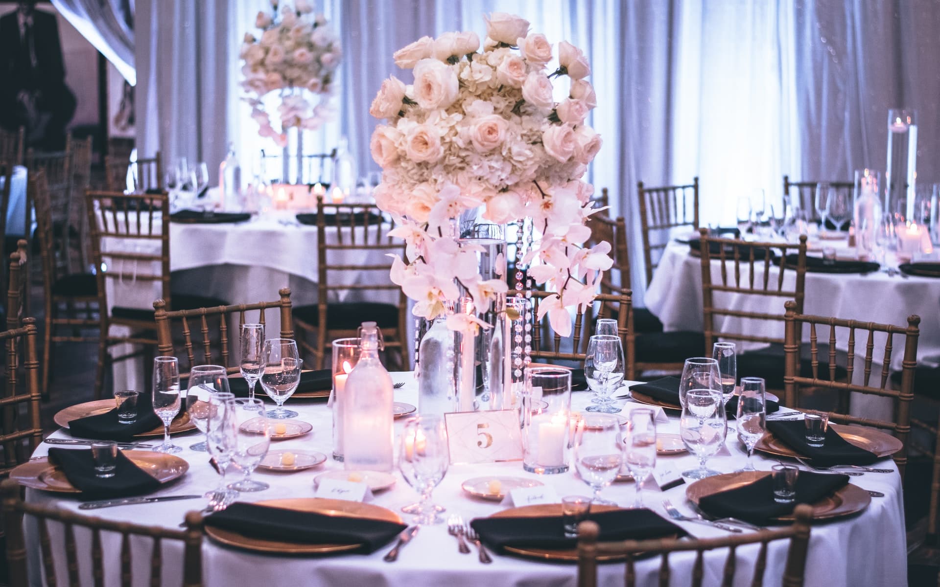 Decorated banquet hall
